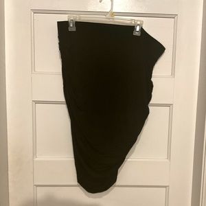 Black Super Soft Cinched Mini Skirt